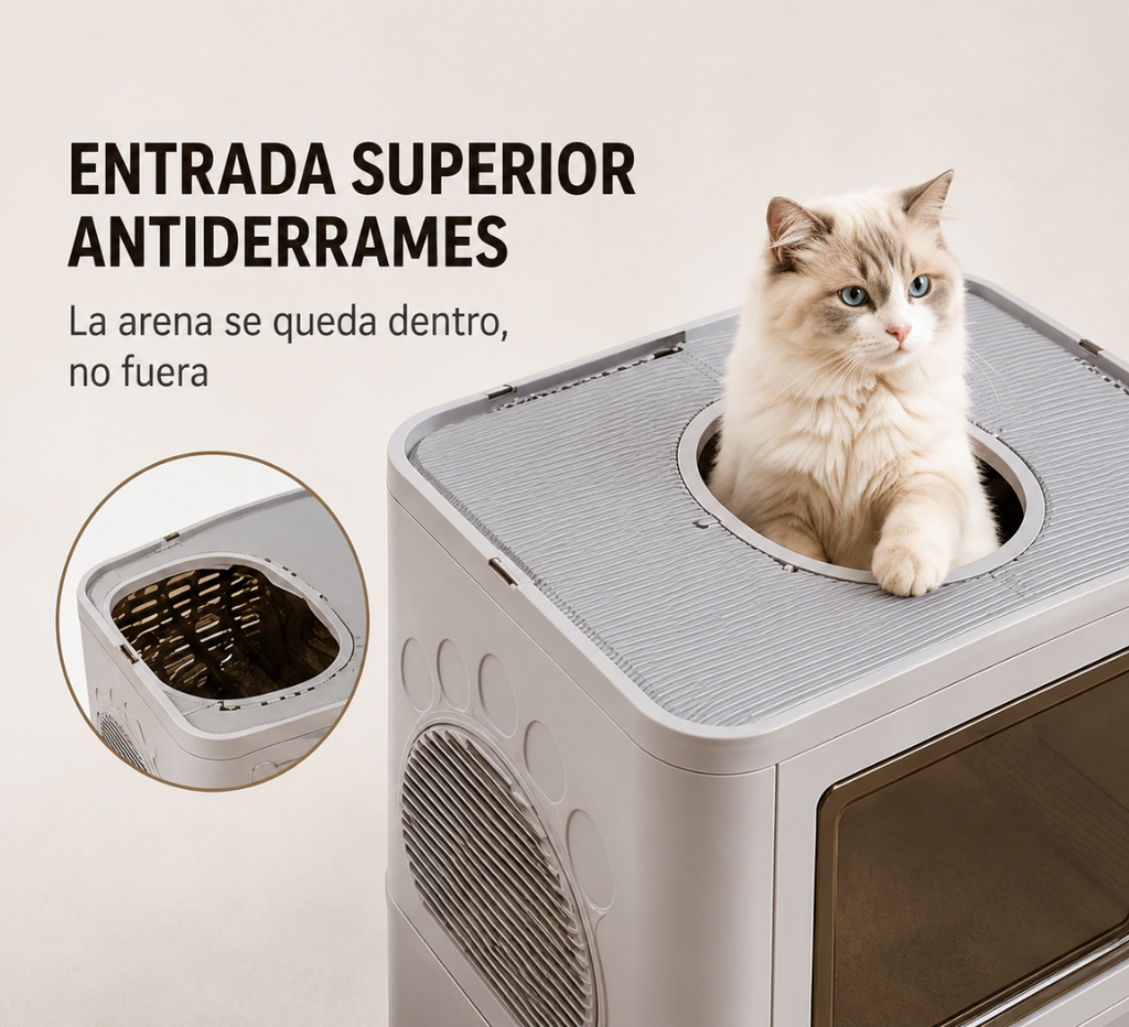 Arenero Para Gato Con Tapa Ventilación B