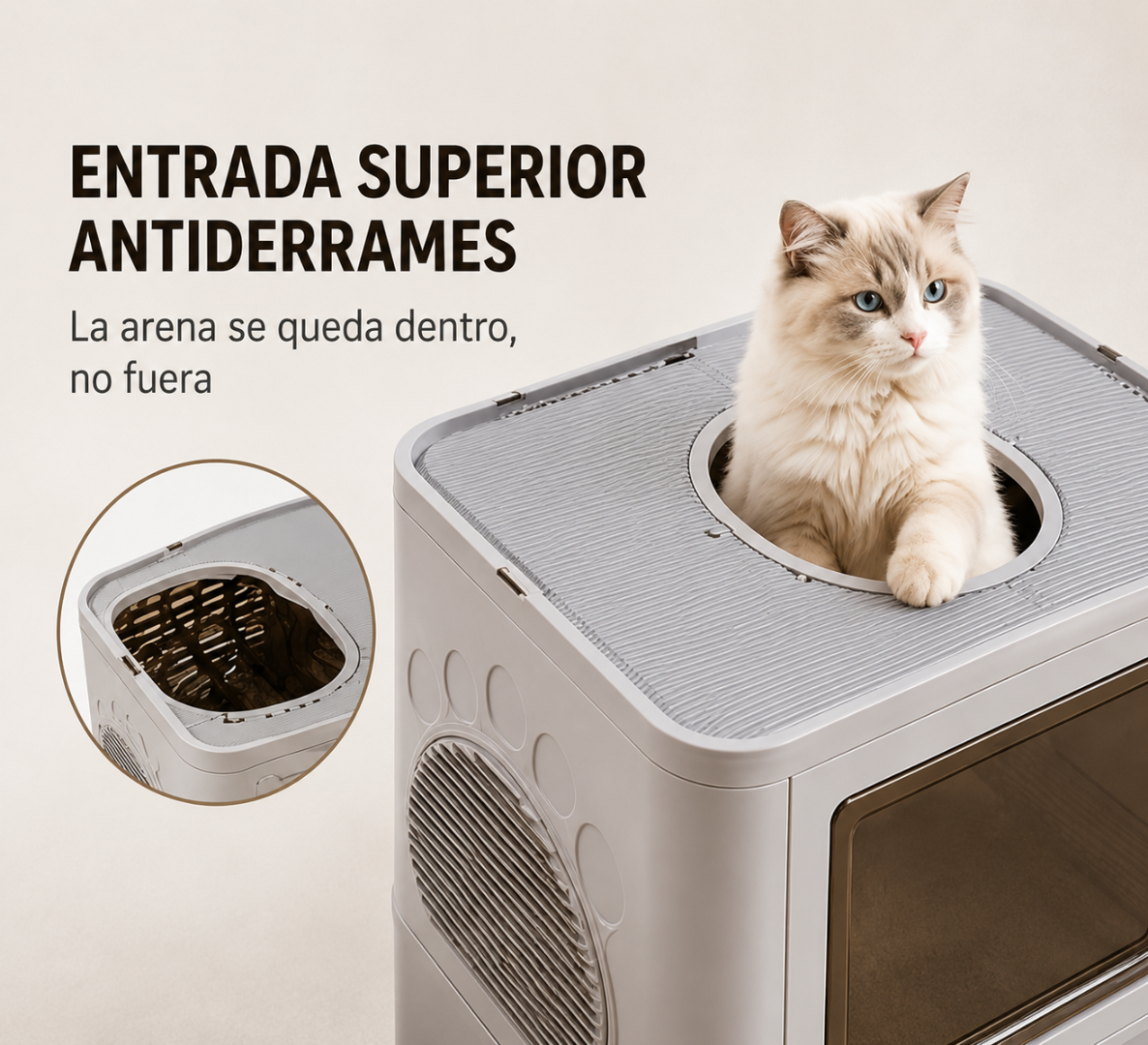 Arenero Para Gato Con Tapa Ventilación B