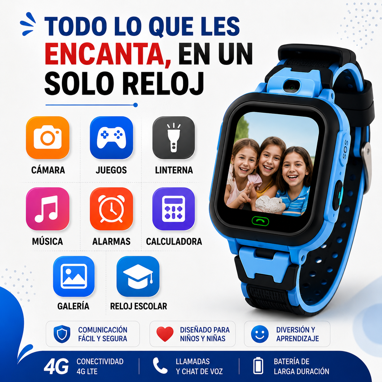 RELOJ PARA NIÑOS GPS LLAMADA Z10
