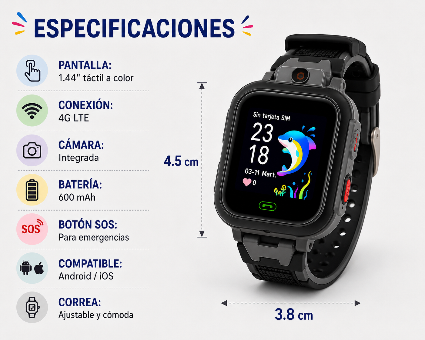 RELOJ PARA NIÑOS GPS LLAMADA Z10